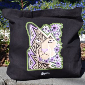 Flower Cougar Tote Bag